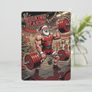 Bulking Season Gains Santa Gym Christmas Card