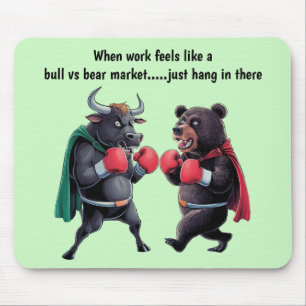 Bull and Bear Mouse Mat