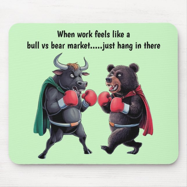 Bull and Bear Mouse Mat (Front)