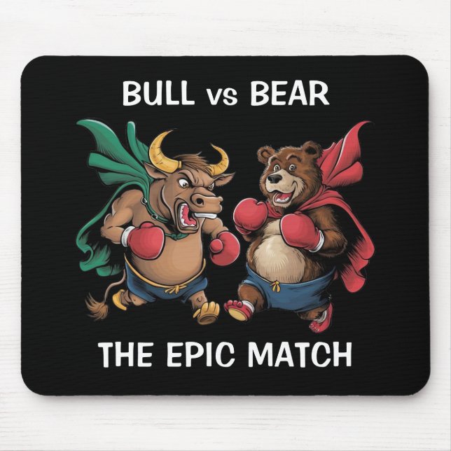 Bull and Bear Personalised Mouse Mat (Front)