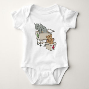 Bull and Bear Shopping Carts Baby Bodysuit