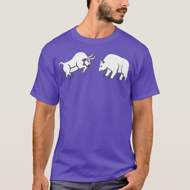 Bull and Bear Stock Market Forex Trader T-Shirt (Front)