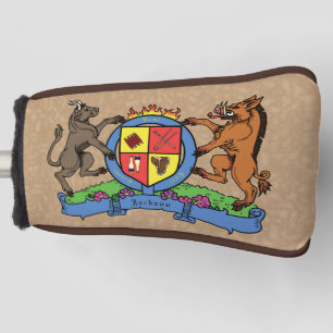 Bull and Boar Rampant BBQ Coat of Arms Golf Head Cover