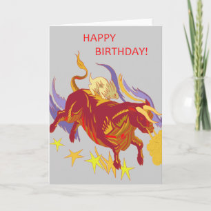 Bull and Rabbit Birthday Card