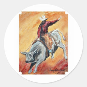 Bull and Rider Sticker