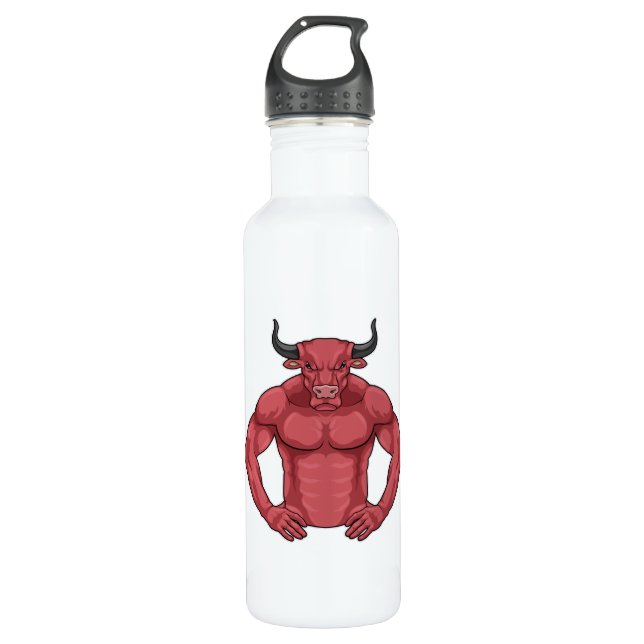 Bull as Bodybuilder extreme 710 Ml Water Bottle (Front)