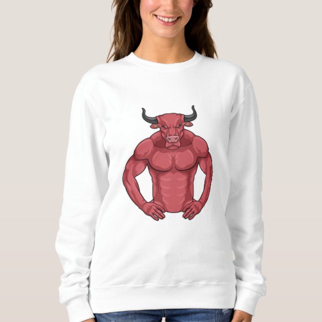 Bull as Bodybuilder extreme Sweatshirt (Front)