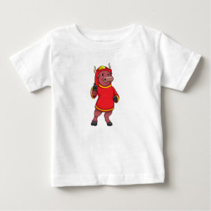 Bull as Firefighter with Helmet Baby T-Shirt