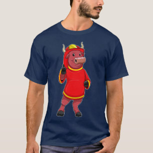 Bull as Firefighter with Helmet T-Shirt