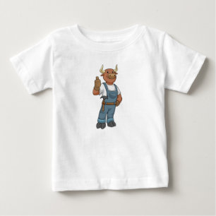 Bull as Handyman with Hammer Baby T-Shirt