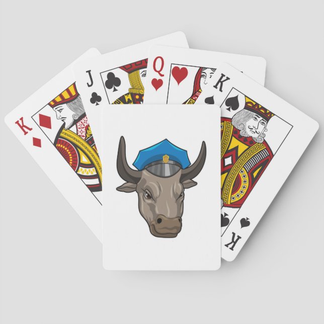 Bull as Police officer Police Playing Cards (Back)