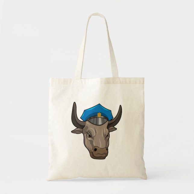 Bull as Police officer Police Tote Bag (Front)