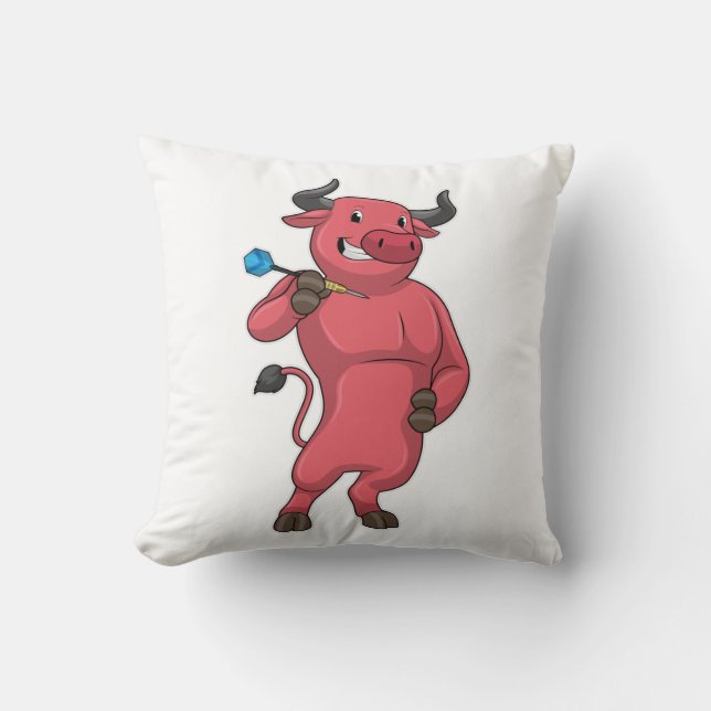 Bull at Darts with Dart Cushion (Front)