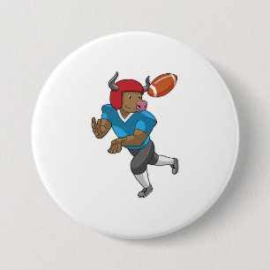 Bull at Football Sports 7.5 Cm Round Badge