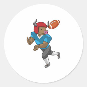 Bull at Football Sports Classic Round Sticker