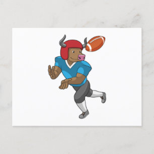 Bull at Football Sports Postcard