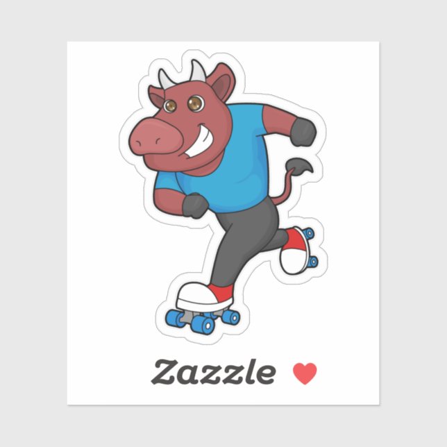 Bull at Inline skating with Roller skates (Sheet)