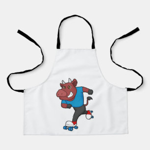 Bull at Inline skating with Roller skates Apron