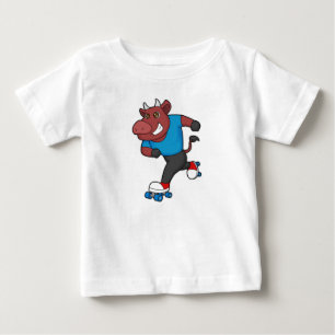 Bull at Inline skating with Roller skates Baby T-Shirt