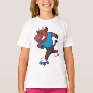 Bull at Inline skating with Roller skates T-Shirt