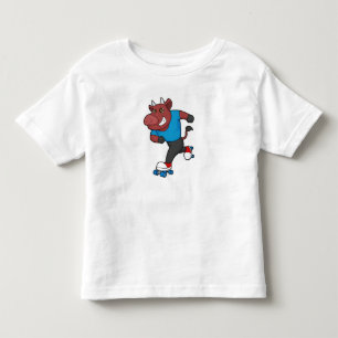 Bull at Inline skating with Roller skates Toddler T-Shirt