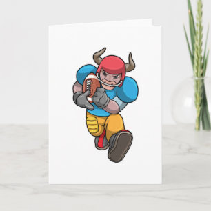 Bull at Sports with Football & Helmet Card