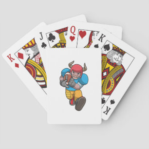 Bull at Sports with Football & Helmet Playing Cards