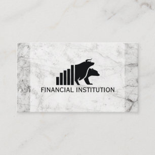 Bull Bear Bar Chart Logo Financial Business Card
