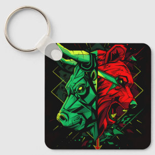 Bull Bear Duel Forces Key Ring