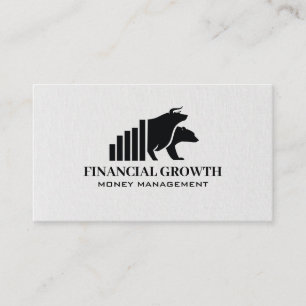 Bull Bear Logo   Bar Graph   Financial Business Card