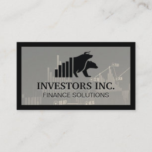 Bull Bear   Stock Broker   Financial Graph Business Card