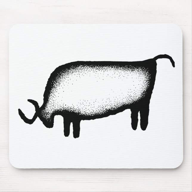 Bull - black mouse mat (Front)