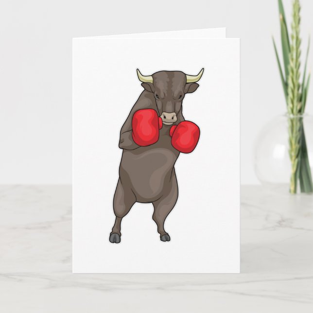 Bull Boxer Boxing gloves Card (Front)