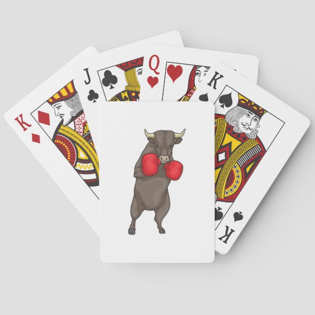 Bull Boxer Boxing gloves Playing Cards (Back)