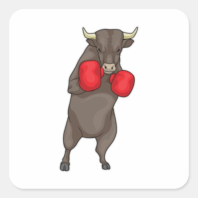 Bull Boxer Boxing gloves Square Sticker (Front)