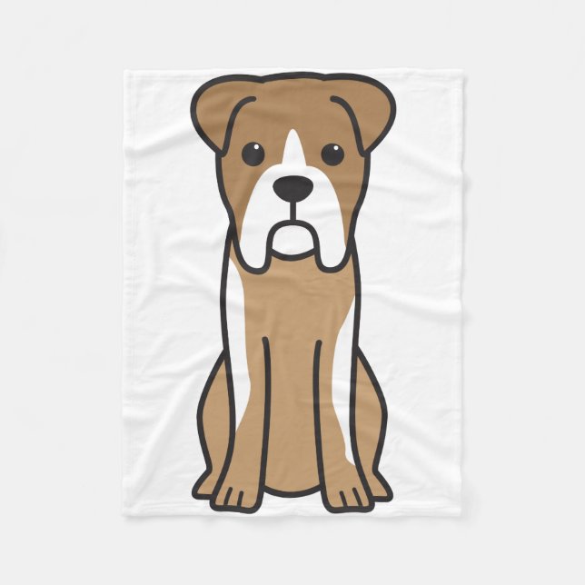 Bull Boxer Dog Cartoon Fleece Blanket (Front)
