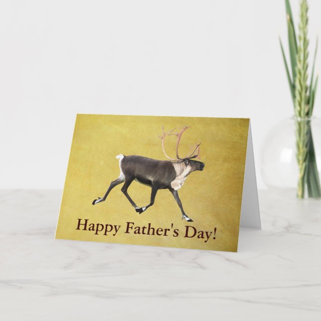 Bull Caribou Father's Day Card (Front)