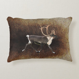 Bull Caribou (Reindeer) Decorative Cushion