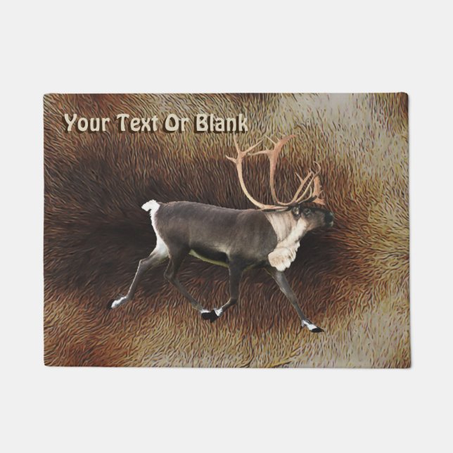 Bull Caribou (Reindeer) Doormat (Front)