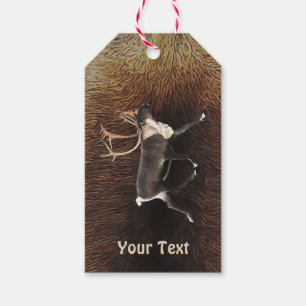Bull Caribou (Reindeer) Gift Tags