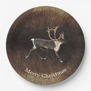 Bull Caribou (Reindeer) Paper Plate