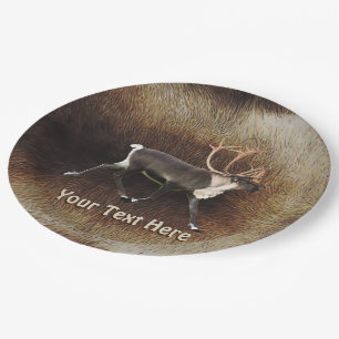 Bull Caribou (Reindeer) Paper Plate