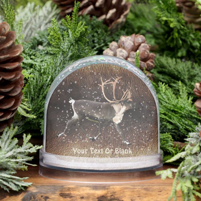 Bull Caribou (Reindeer) Snowglobe (Winter)