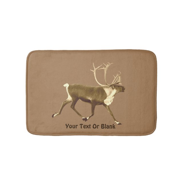 Bull Caribou - Sepia Bath Mat (Front)