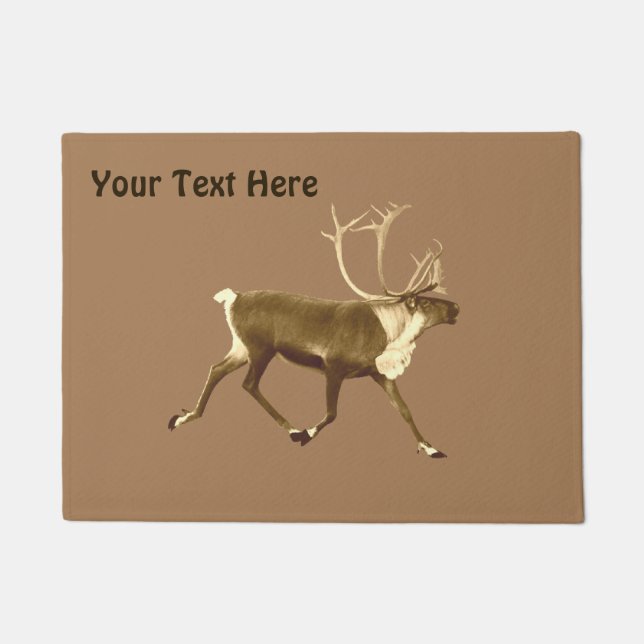 Bull Caribou - Sepia Doormat (Front)
