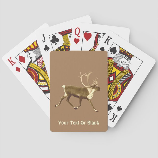 Bull Caribou - Sepia Playing Cards (Back)
