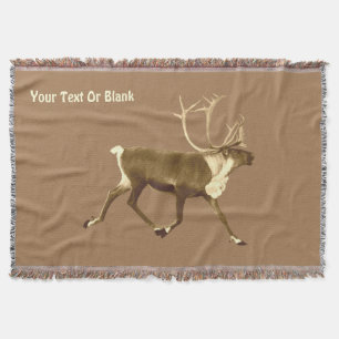Bull Caribou - Sepia Throw Blanket