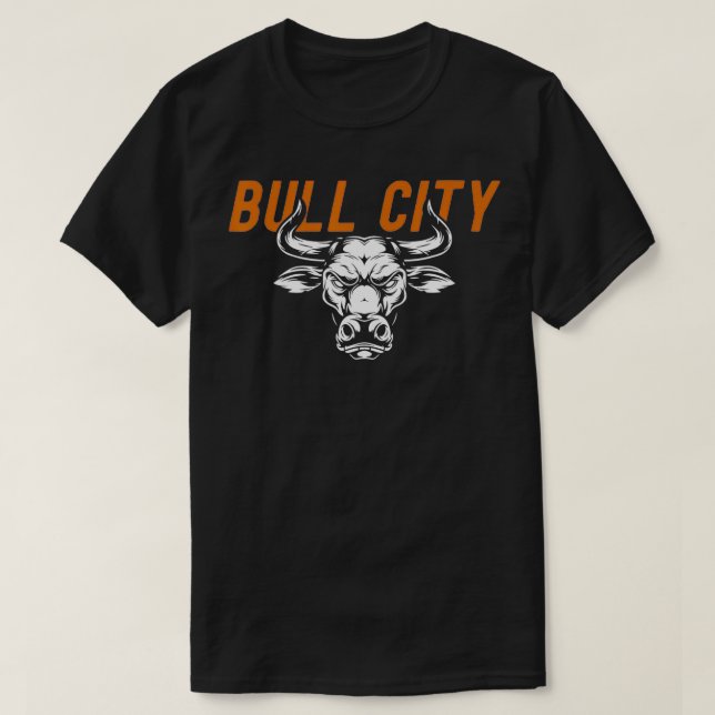 Bull City Durham NC 919 North Carolina Bull Head M T-Shirt (Design Front)