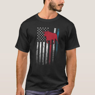 Bull Cow Rodeo 4th Of July American Flag Usa Amer T-Shirt