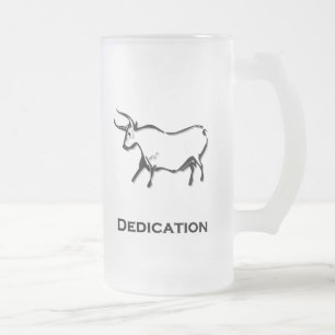 Bull Dedication Black Frosted Glass Beer Mug